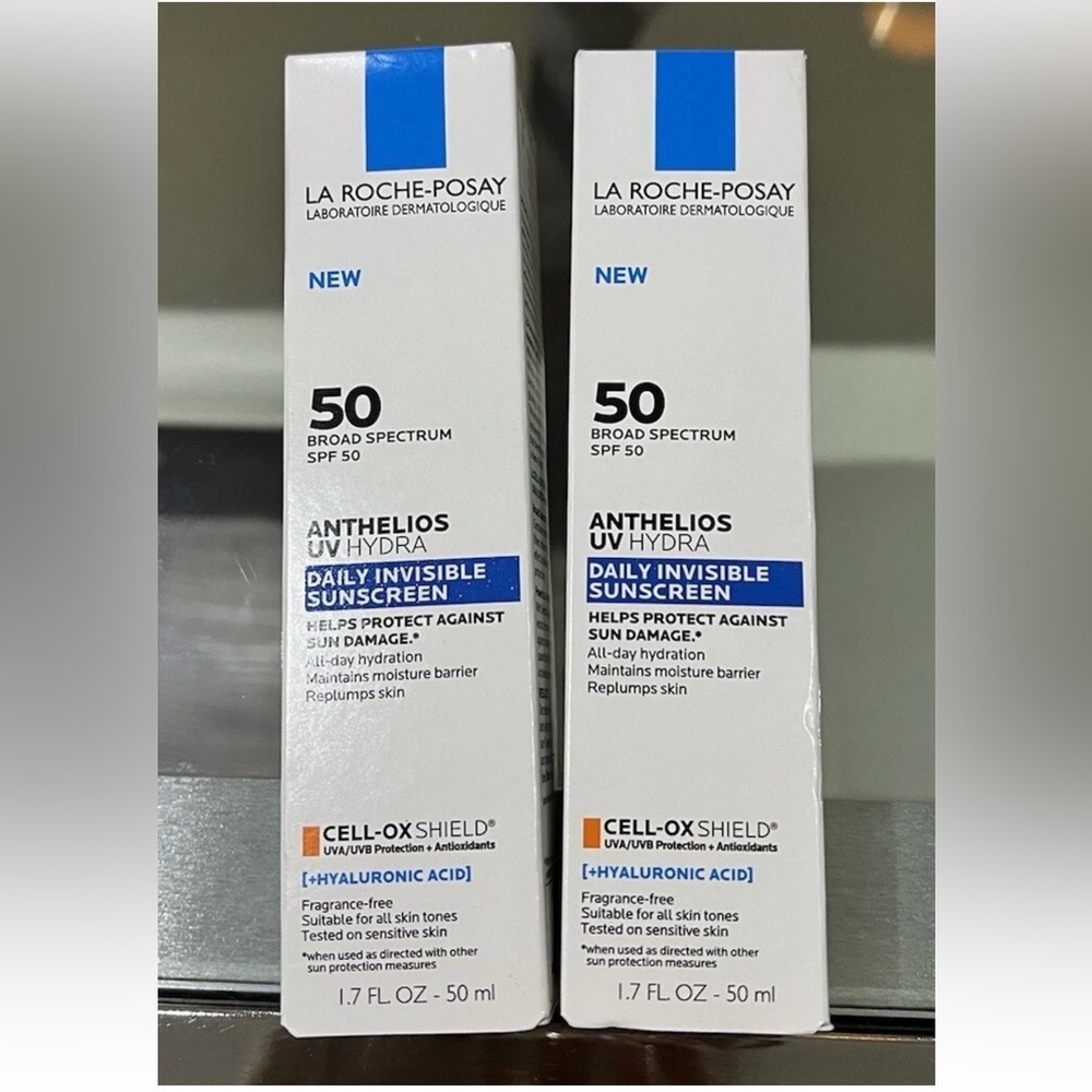 LOT OF 2 La Roche-Posay Anthelios Hydra Daily Invisible Sunscreen SPF 50 1.7oz